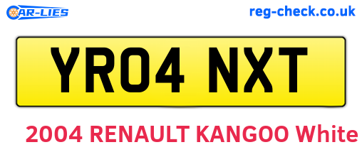 YR04NXT are the vehicle registration plates.