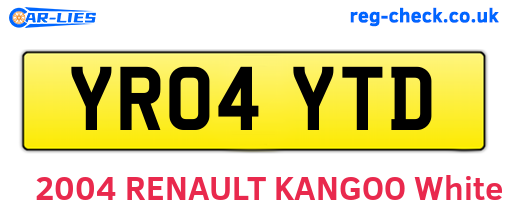 YR04YTD are the vehicle registration plates.