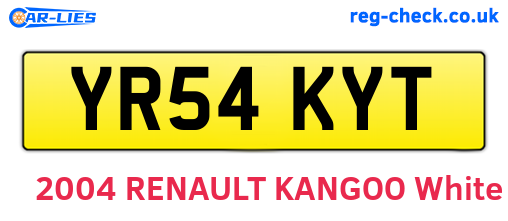 YR54KYT are the vehicle registration plates.
