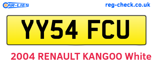 YY54FCU are the vehicle registration plates.