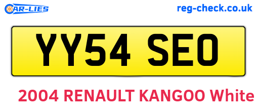 YY54SEO are the vehicle registration plates.