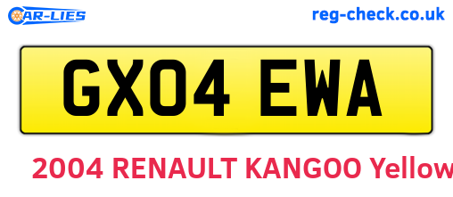 GX04EWA are the vehicle registration plates.