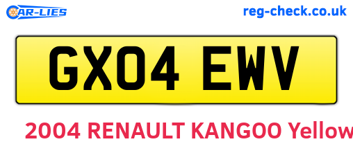 GX04EWV are the vehicle registration plates.