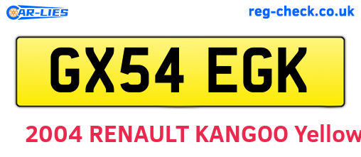 GX54EGK are the vehicle registration plates.