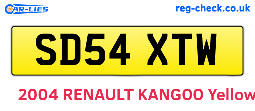 SD54XTW are the vehicle registration plates.