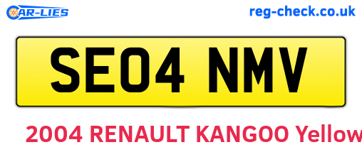 SE04NMV are the vehicle registration plates.