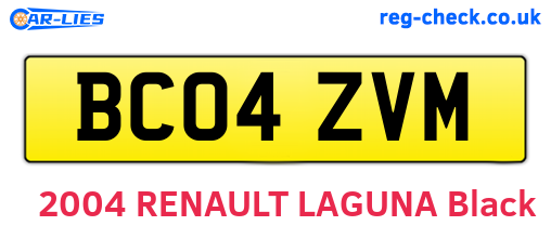 BC04ZVM are the vehicle registration plates.