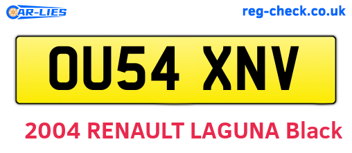 OU54XNV are the vehicle registration plates.