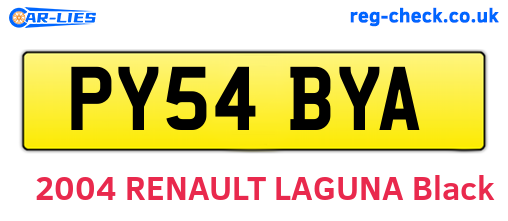 PY54BYA are the vehicle registration plates.