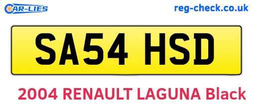 SA54HSD are the vehicle registration plates.