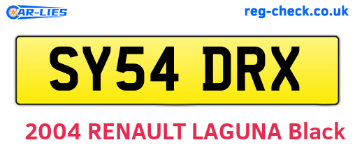 SY54DRX are the vehicle registration plates.