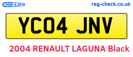 YC04JNV are the vehicle registration plates.