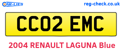 CC02EMC are the vehicle registration plates.