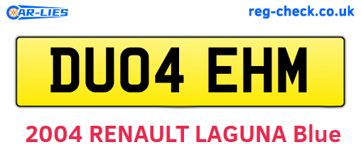 DU04EHM are the vehicle registration plates.
