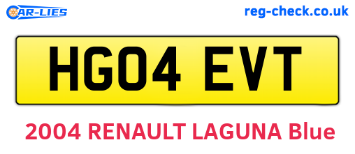HG04EVT are the vehicle registration plates.