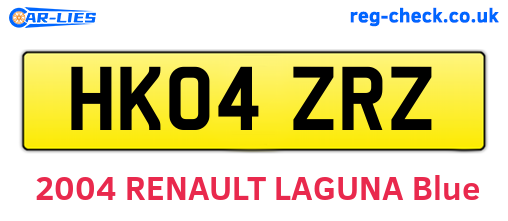 HK04ZRZ are the vehicle registration plates.