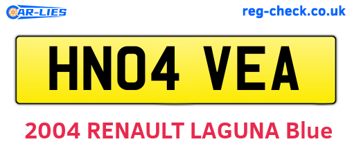 HN04VEA are the vehicle registration plates.