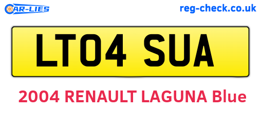 LT04SUA are the vehicle registration plates.