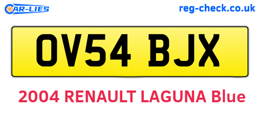 OV54BJX are the vehicle registration plates.