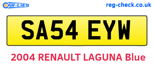 SA54EYW are the vehicle registration plates.