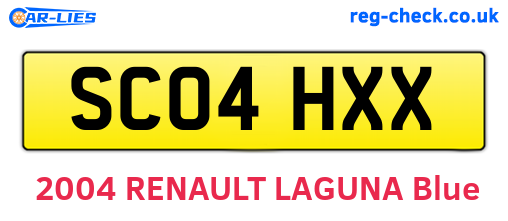 SC04HXX are the vehicle registration plates.