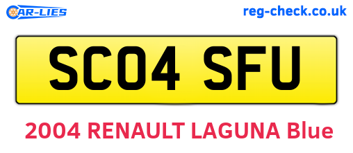 SC04SFU are the vehicle registration plates.