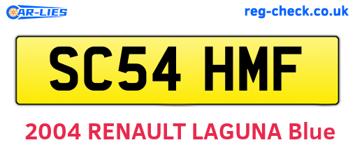 SC54HMF are the vehicle registration plates.