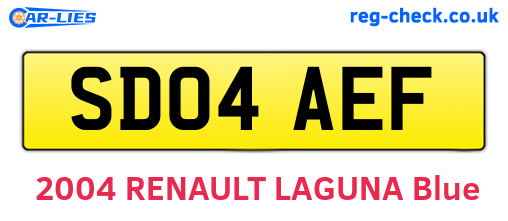 SD04AEF are the vehicle registration plates.