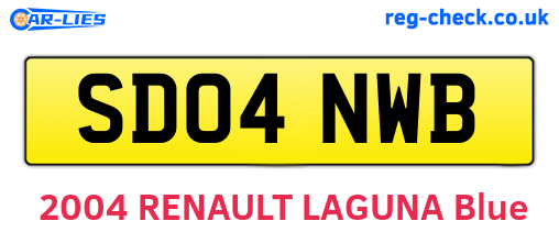 SD04NWB are the vehicle registration plates.