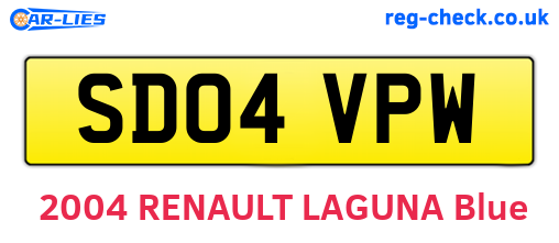 SD04VPW are the vehicle registration plates.