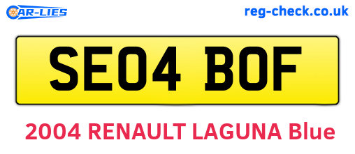 SE04BOF are the vehicle registration plates.