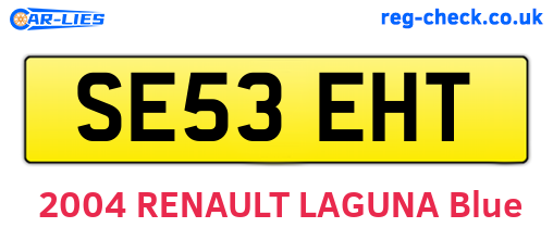 SE53EHT are the vehicle registration plates.