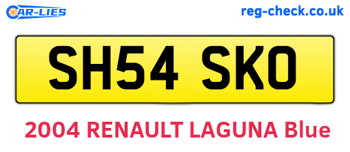 SH54SKO are the vehicle registration plates.