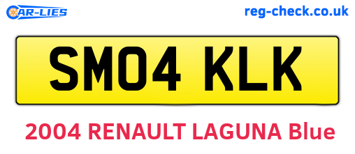 SM04KLK are the vehicle registration plates.