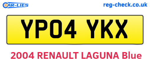 YP04YKX are the vehicle registration plates.