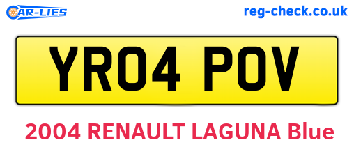 YR04POV are the vehicle registration plates.