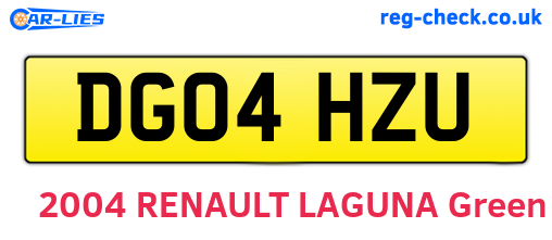 DG04HZU are the vehicle registration plates.