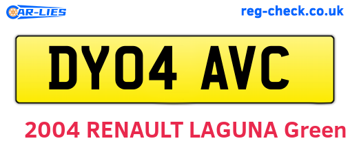 DY04AVC are the vehicle registration plates.