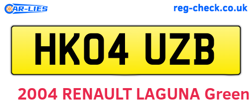 HK04UZB are the vehicle registration plates.