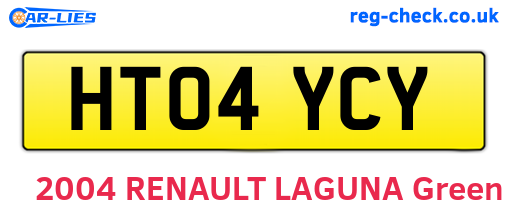 HT04YCY are the vehicle registration plates.