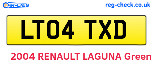 LT04TXD are the vehicle registration plates.