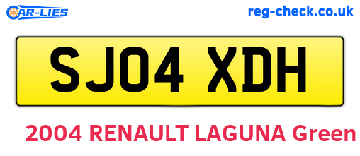 SJ04XDH are the vehicle registration plates.