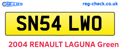 SN54LWO are the vehicle registration plates.