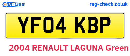 YF04KBP are the vehicle registration plates.