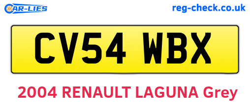 CV54WBX are the vehicle registration plates.