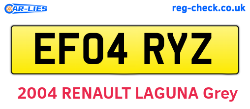 EF04RYZ are the vehicle registration plates.