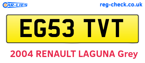 EG53TVT are the vehicle registration plates.