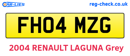 FH04MZG are the vehicle registration plates.