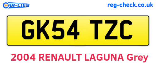 GK54TZC are the vehicle registration plates.