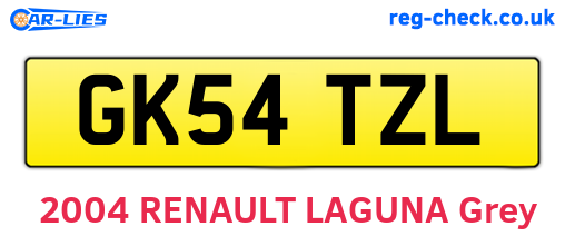GK54TZL are the vehicle registration plates.